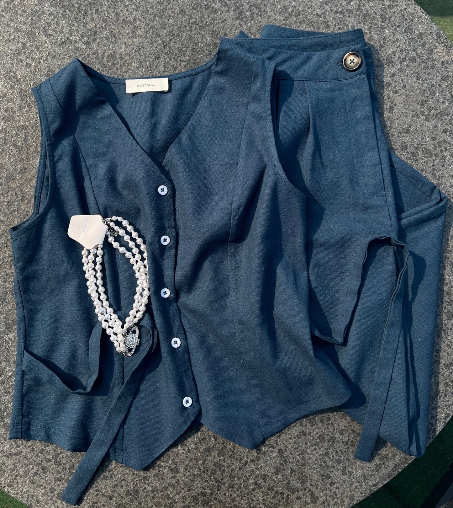 Classic Navy Two-Piece Waistcoat Set
