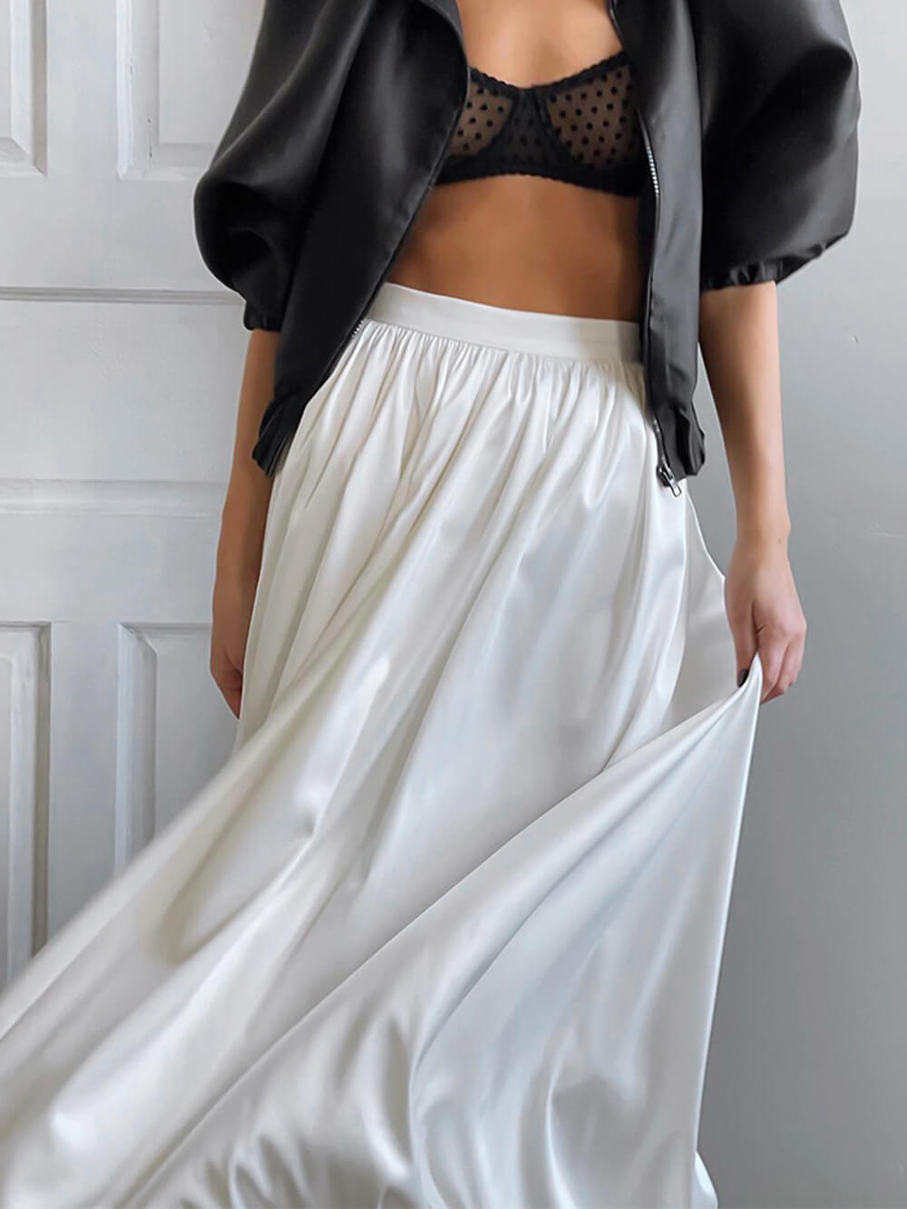 High-Waisted A-Line Skirt in French Style
