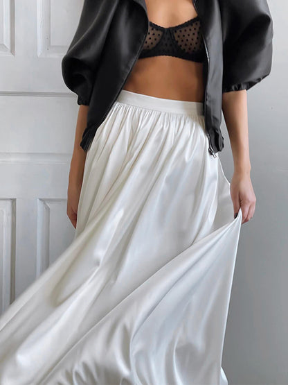 High-Waisted A-Line Skirt in French Style