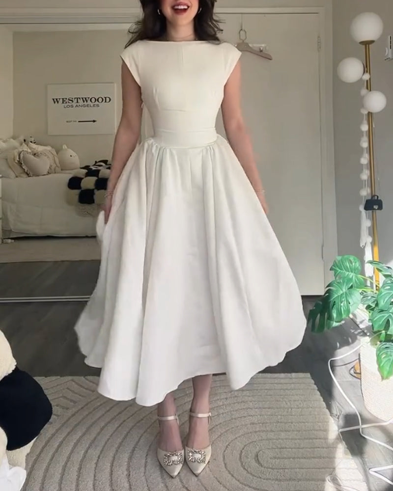 Fashion Elegant Solid Color Dress