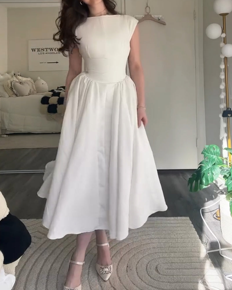 Fashion Elegant Solid Color Dress