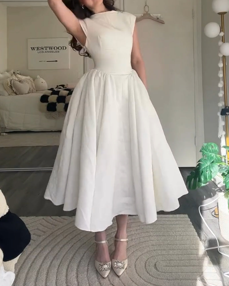 Fashion Elegant Solid Color Dress