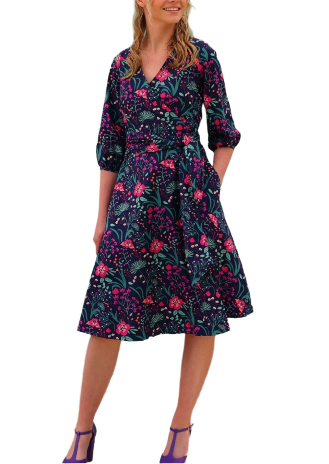 Ella Wrap Dress Dianthus