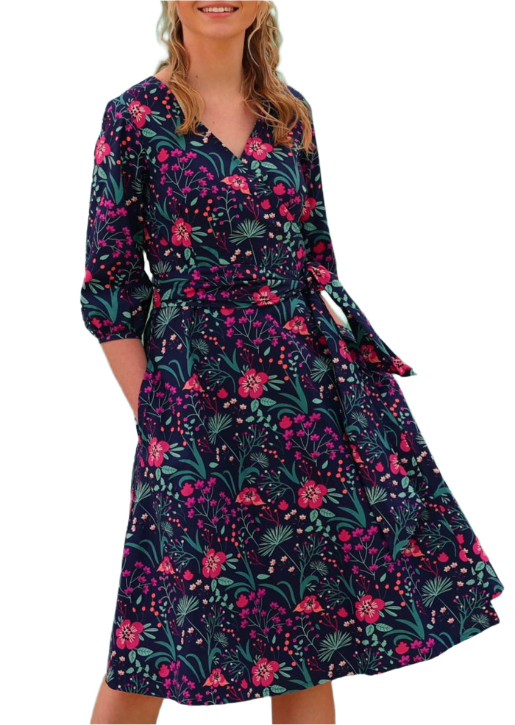 Ella Wrap Dress Dianthus