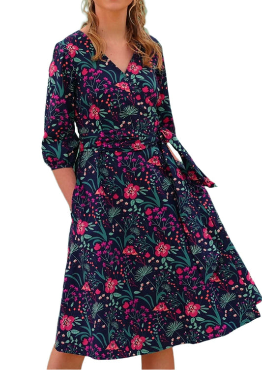 Ella Wrap Dress Dianthus