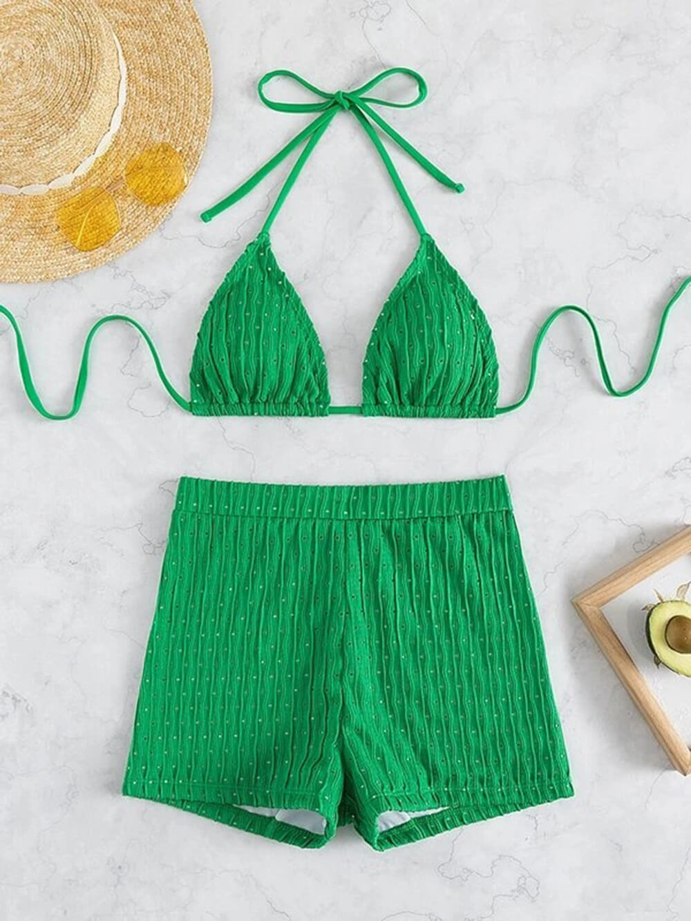 Textured String Bikini for Women