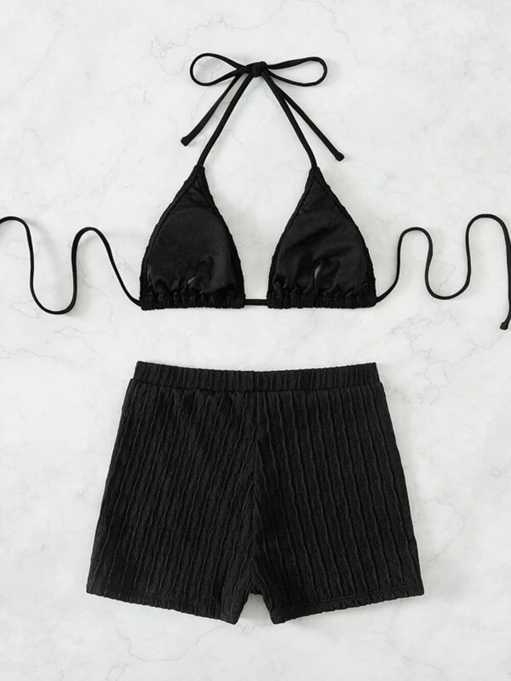 Textured String Bikini for Women