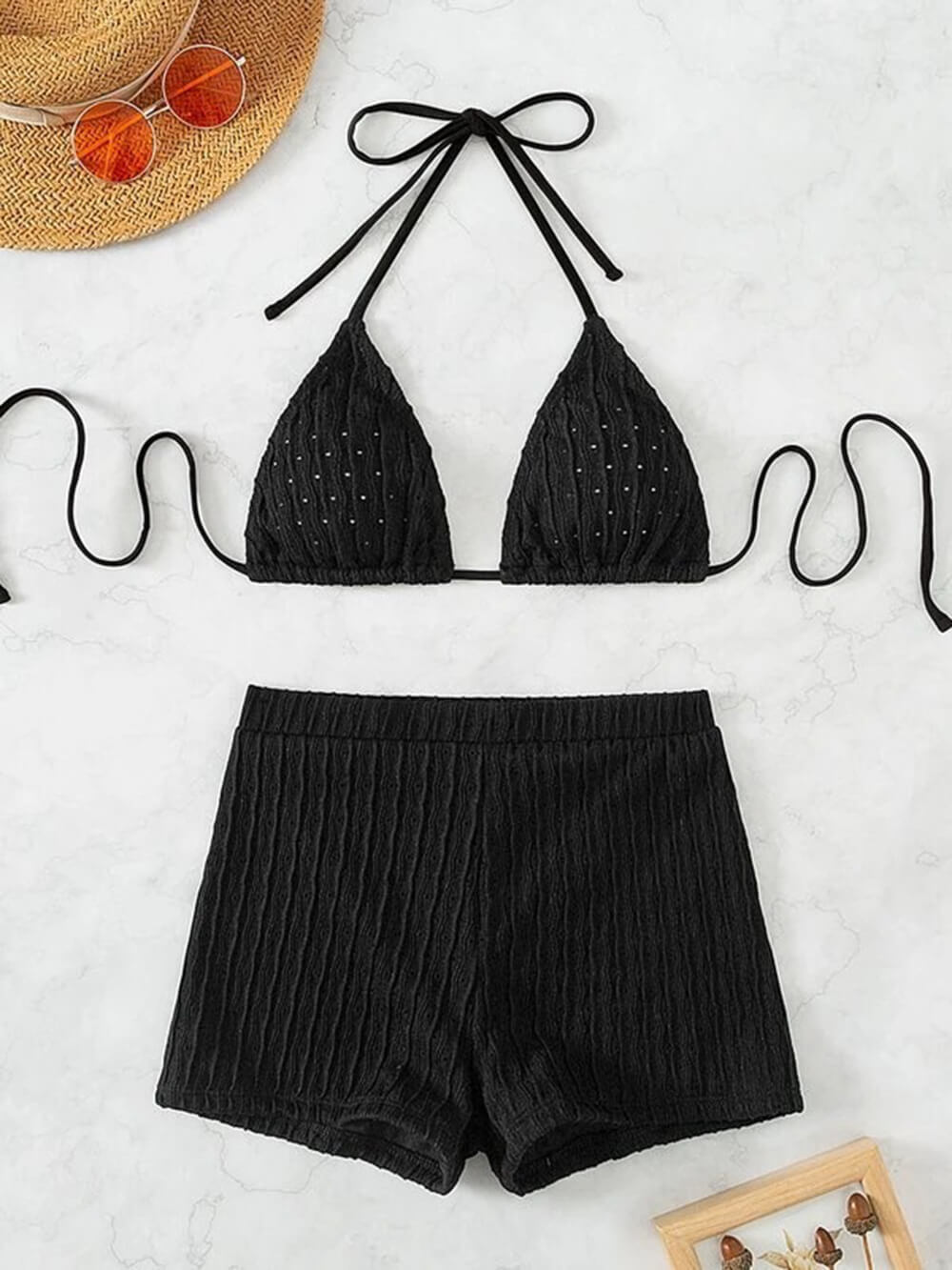 Textured String Bikini for Women