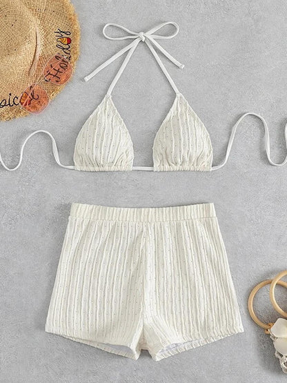 Textured String Bikini for Women