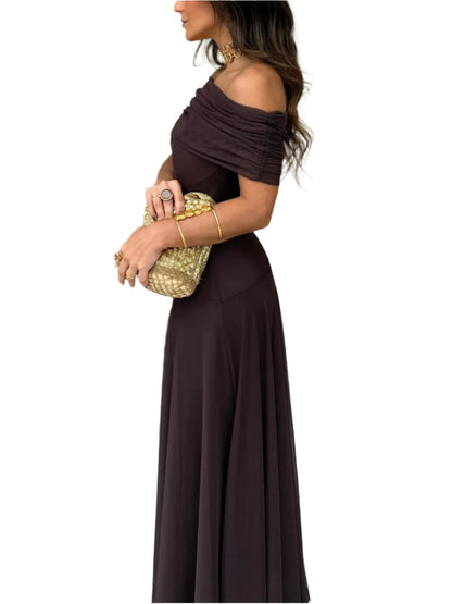 Toledo One Shoulder Mesh Maxi Dress