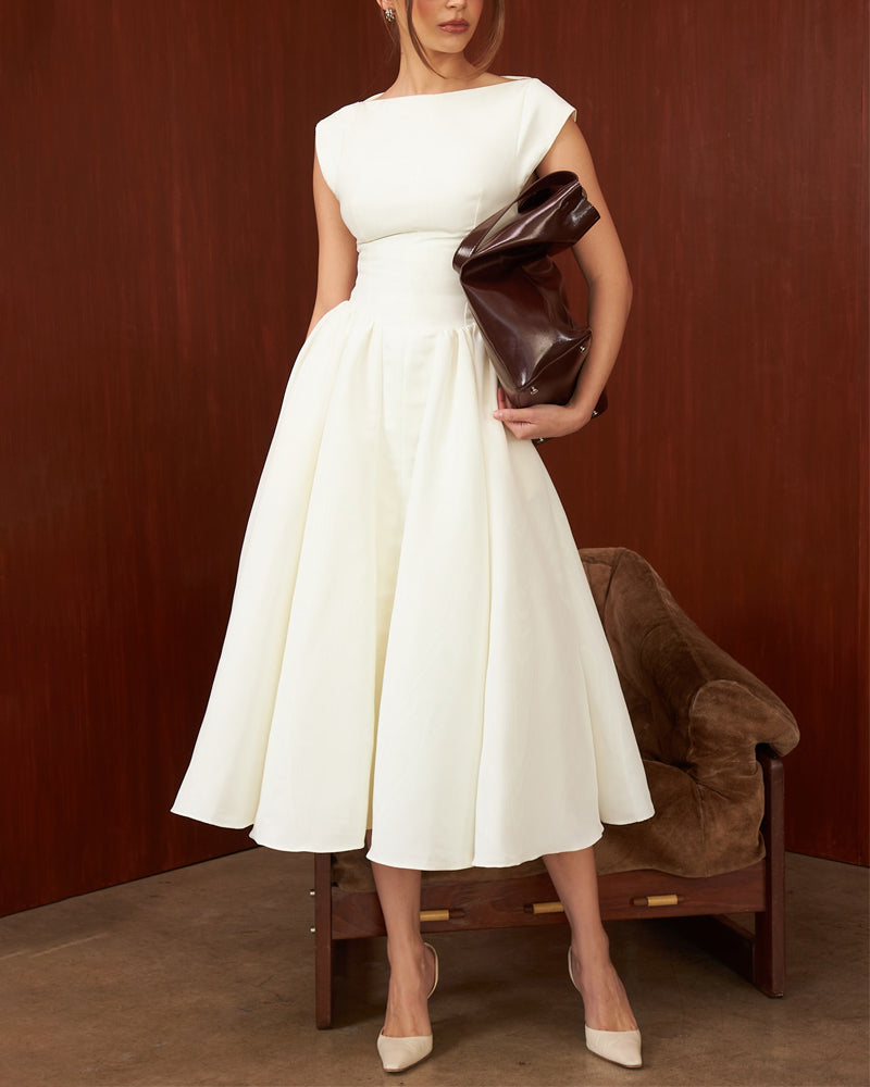 Fashion Elegant Solid Color Dress